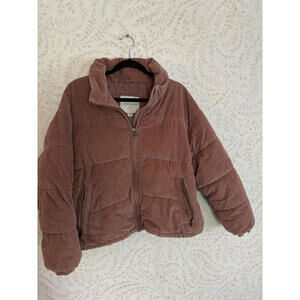 FALL CLEARANCE Dusty Rose American Eagle Corduroy Puffer Jacket M